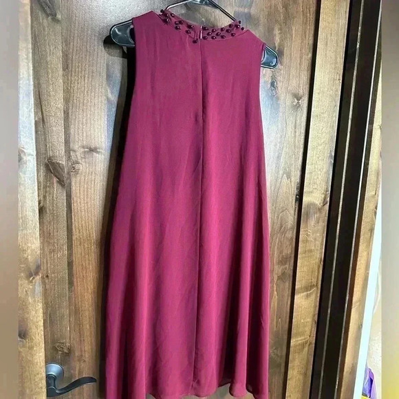 By Artisan dress maroon Women’s Size S midi black beaded high neck - Picture 7 of 7